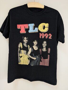 TLC Colorful Faux Distressed Imprinted Tee Shirt - Size SM/MD